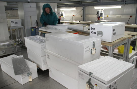 Isoliert und kalt wie eine große Gefriertruhe: das Eislabor im Alfred-Wegener-Institut für Polar- und Meeresforschung (Awi).